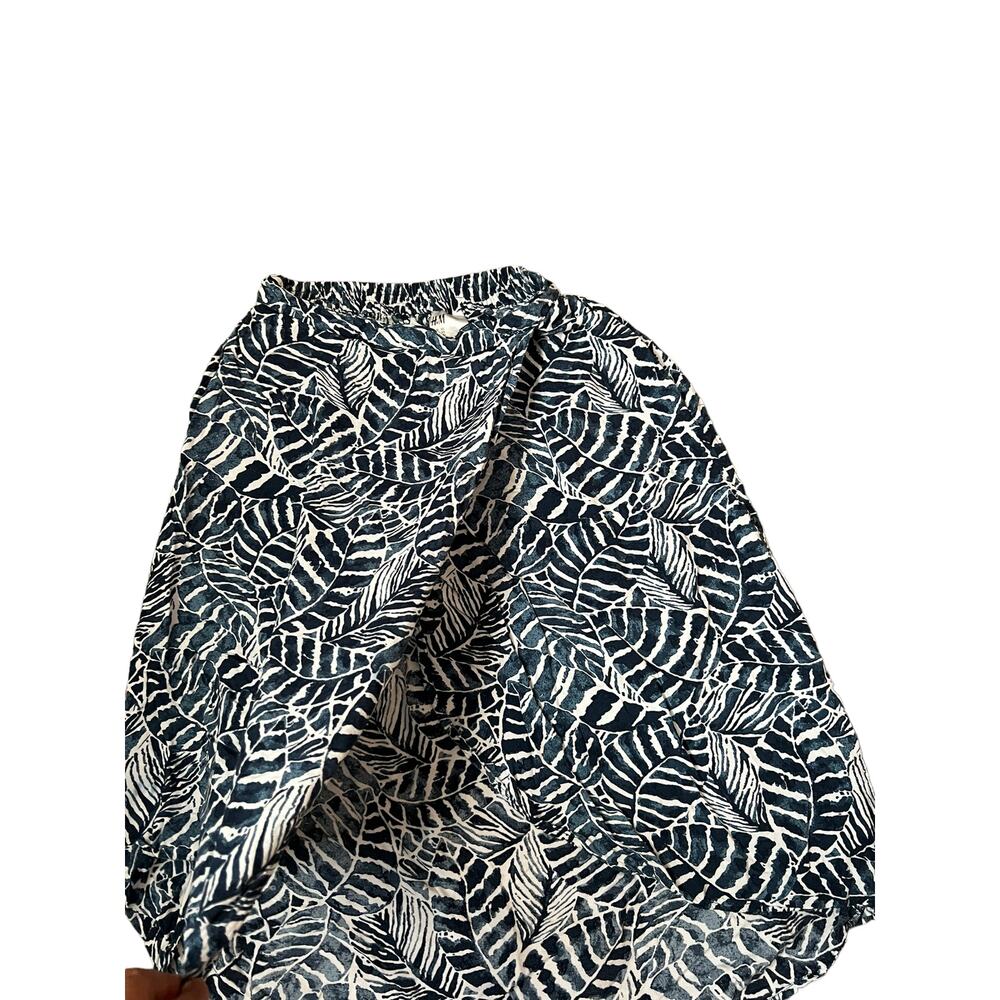 H&M womens wrap front leaves prints skirt high low white navy blue sz xs - Picture 3 of 16